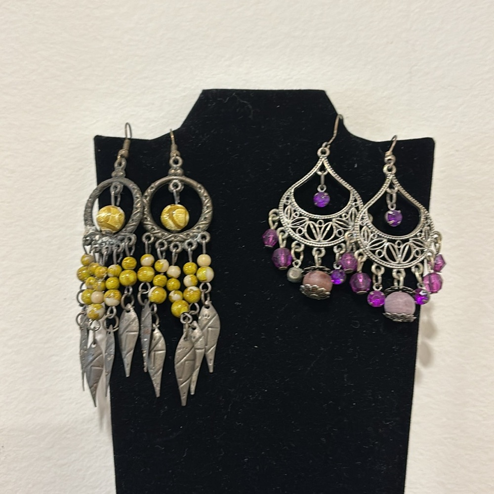2 pair of Festival Style Earrings $10 add on